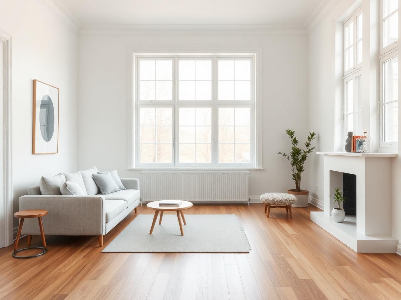 Bright, well-staged living room